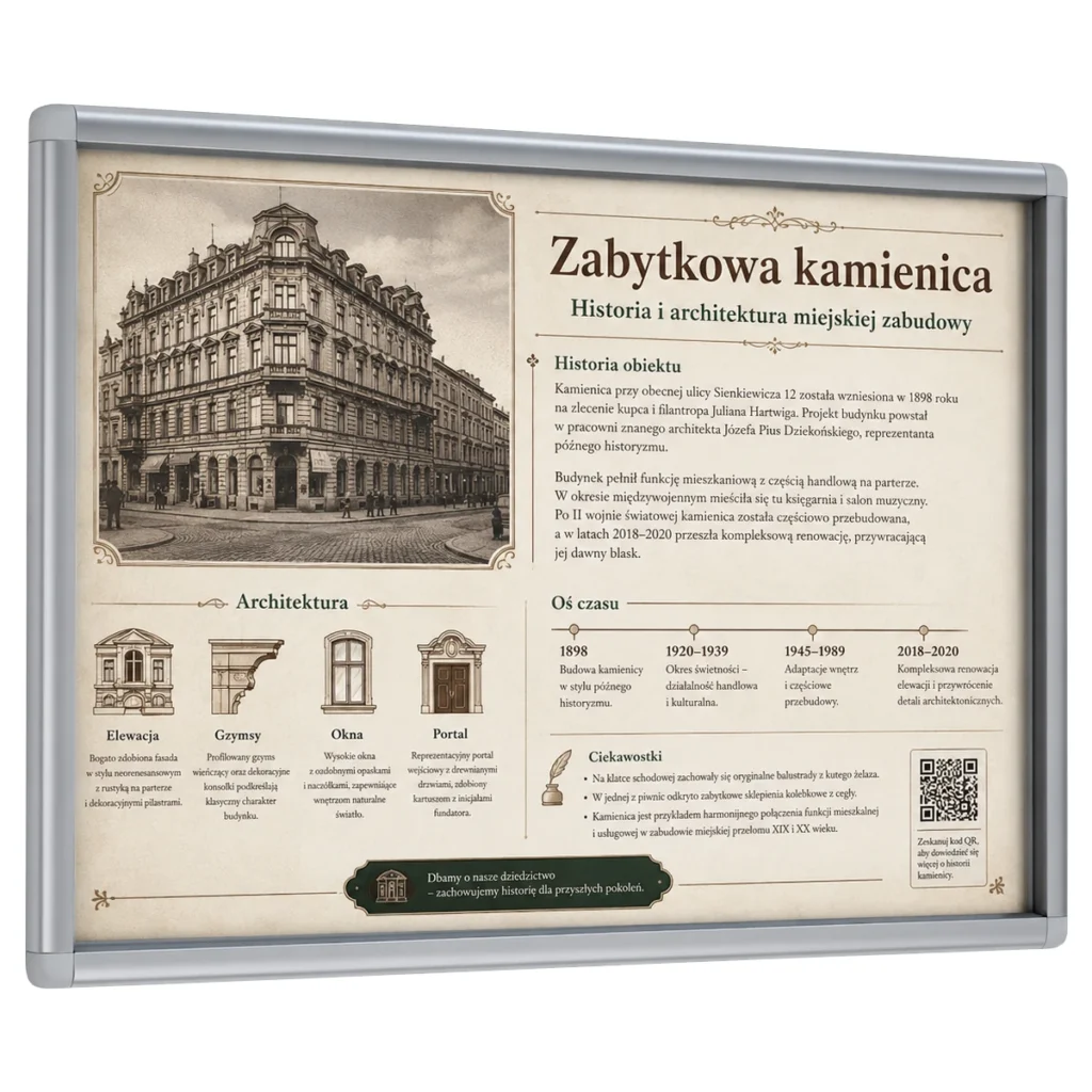 tablica aluminiowa edukacyjna historyczna